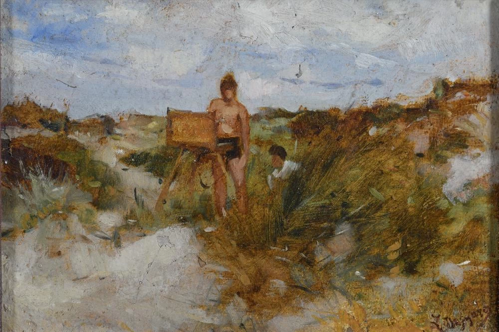 Pittore in un paesaggio